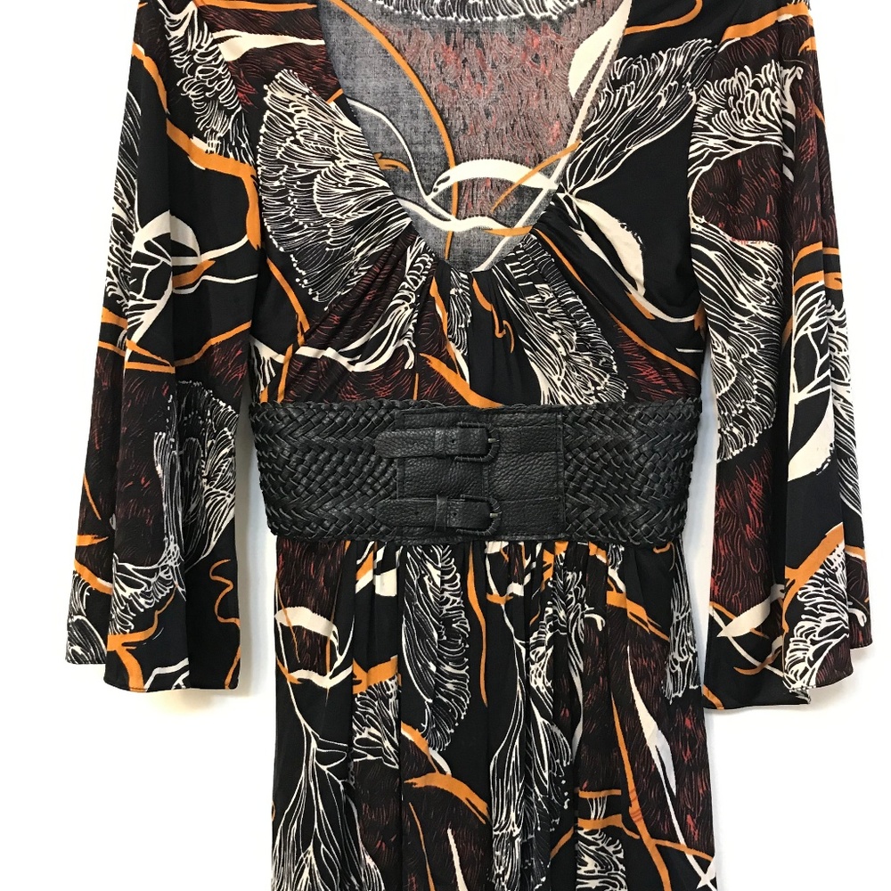 Sky silk printed tunic (L)